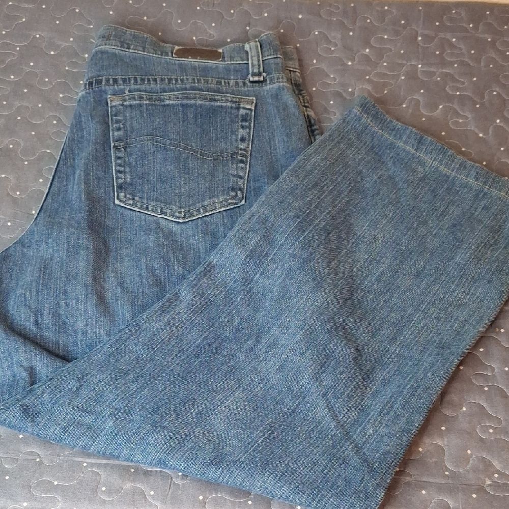 Lee Relaxed Striaght Leg Blue Denim Jeans 14 short